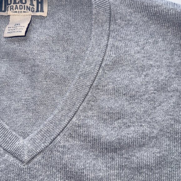 Duluth Trading Sweater Vest Mens 2XL Gray Cotton Blend VNeck Sleeveless Pullover - Picture 3 of 6